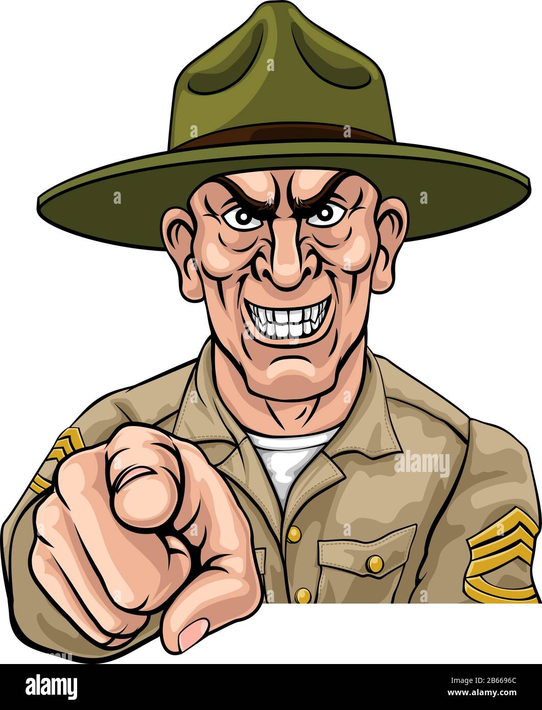 Bootcamp armée Soldat Sergent Ponting Illustration de Vecteur