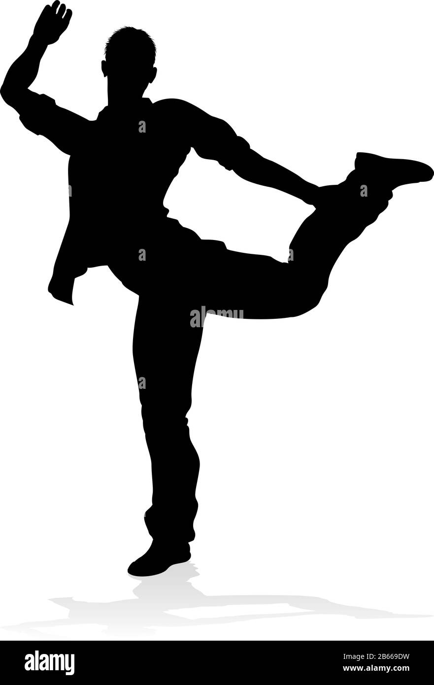 Street Dance Dancer Silhouette Illustration de Vecteur