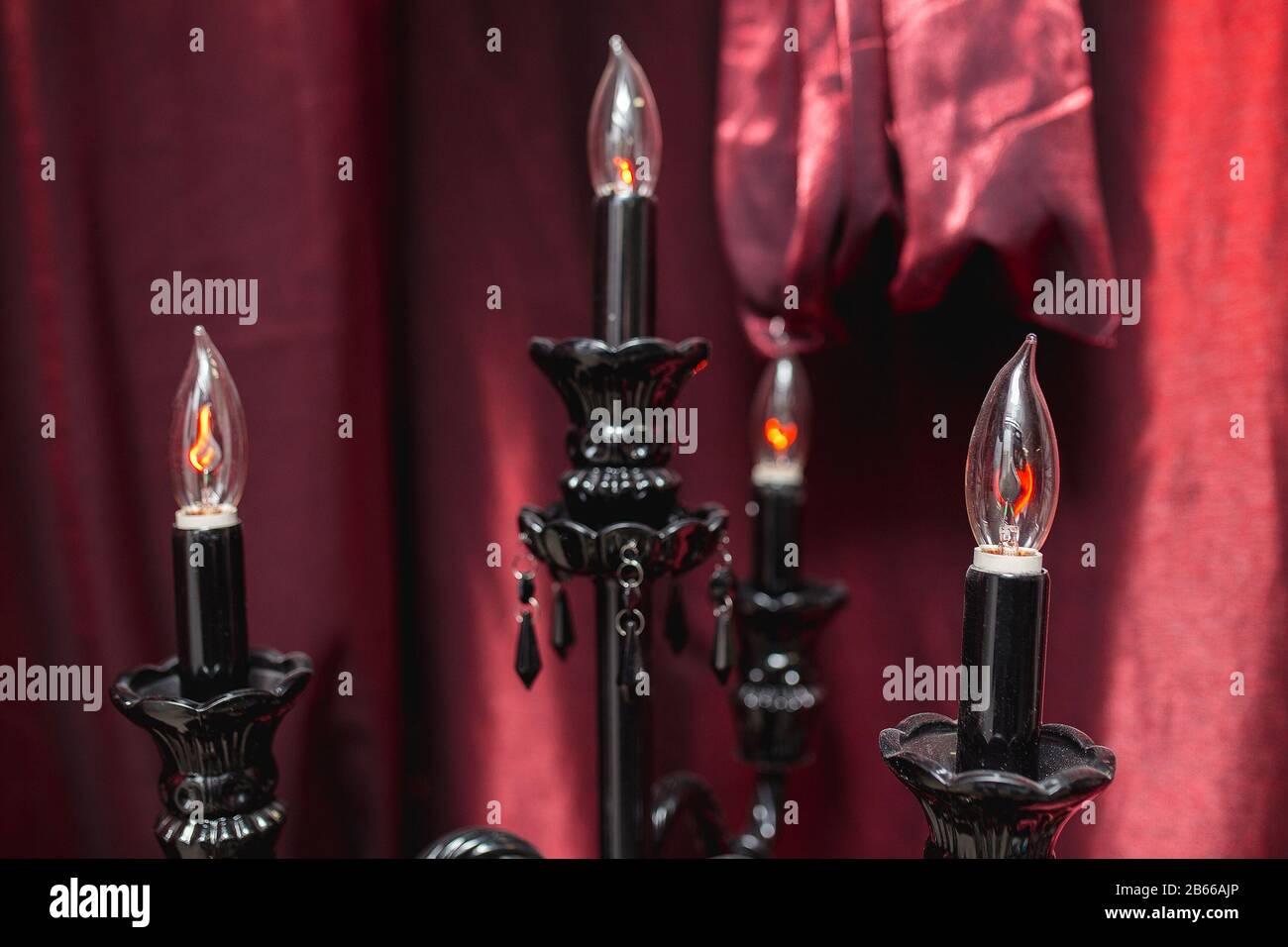 Lampe à black de style vintage avec chandeliers Banque D'Images