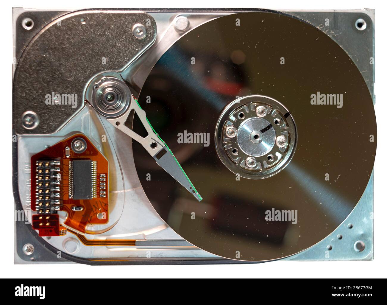Demontage disque dur de l'ordinateur, le disque dur avec effet miroir.  Ouvert de disque dur hdd avec effets de miroir. Une partie de l'ordinateur  pc, l Photo Stock - Alamy