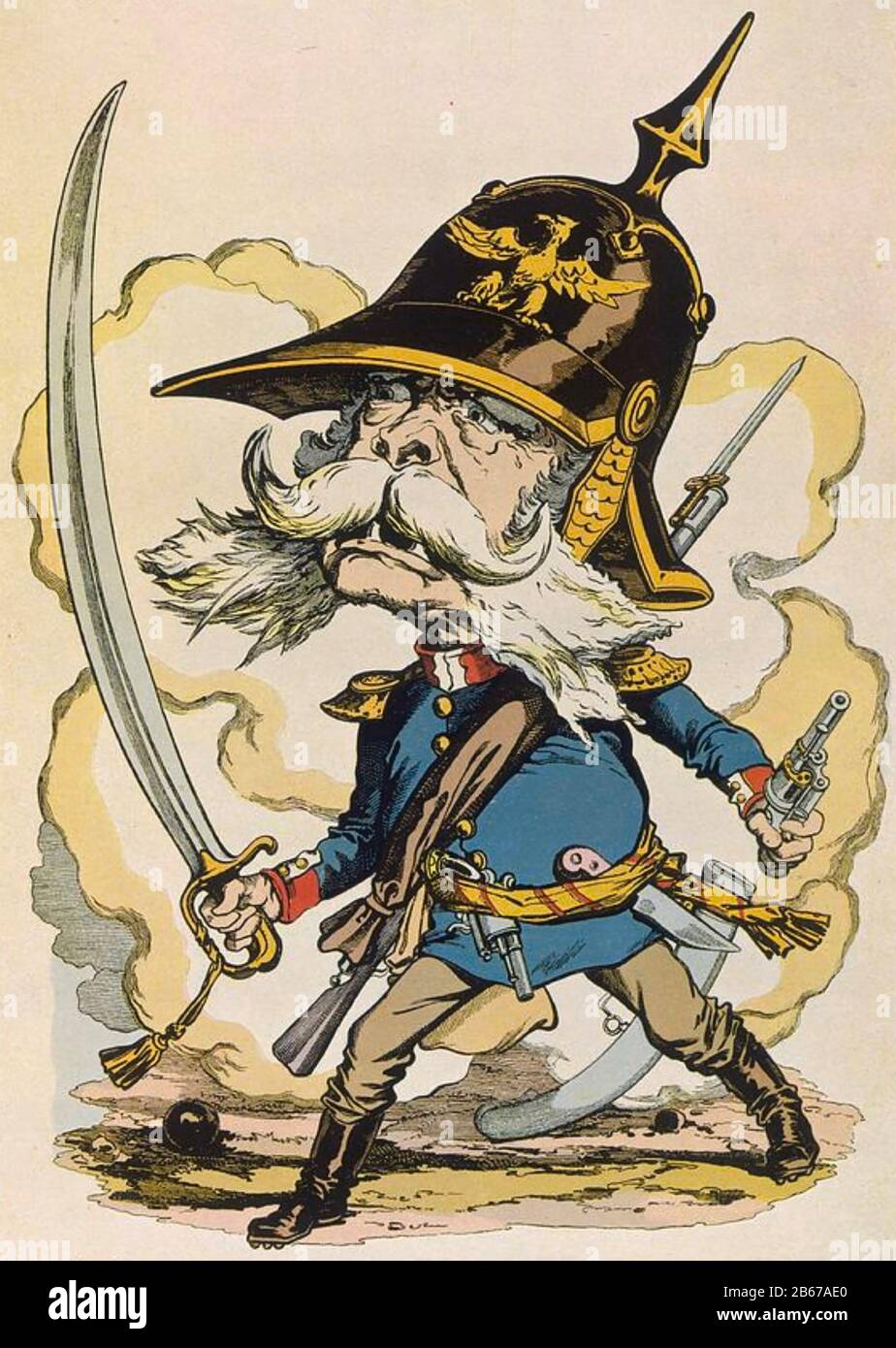 William I, empereur allemand (1797-1888) dans un dessin animé français en 1870 Banque D'Images