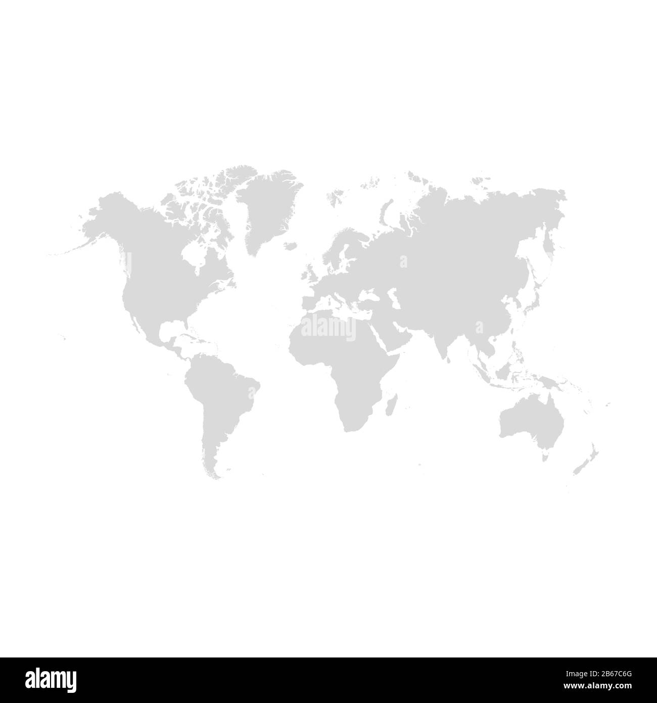 Carte du monde vectoriel gris plat très détaillée isolée sur fond blanc. Modèle pour le site Web, iconographics. Illustration de Vecteur