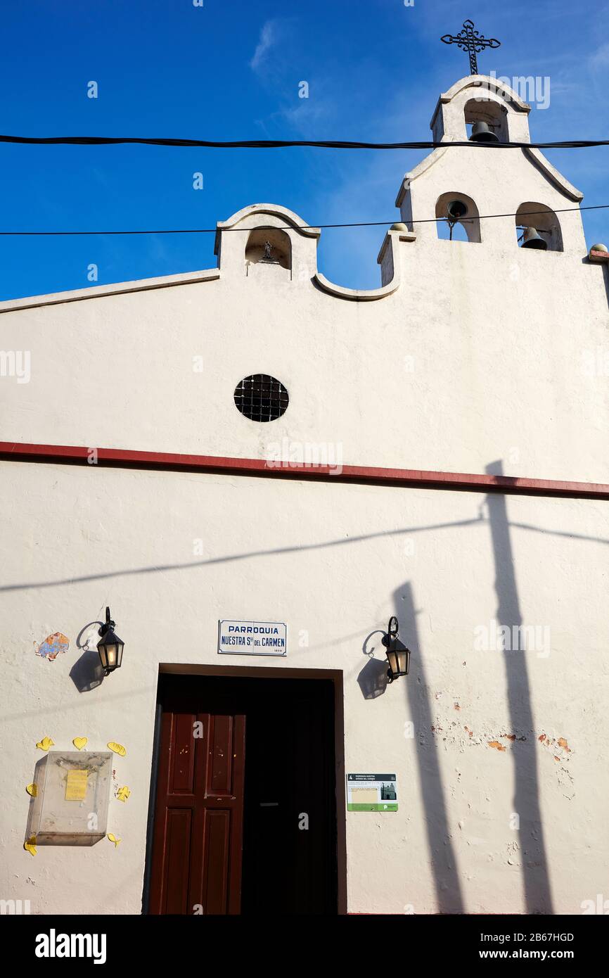 La petite église de l'île Martin Garcia, Argentine. Banque D'Images