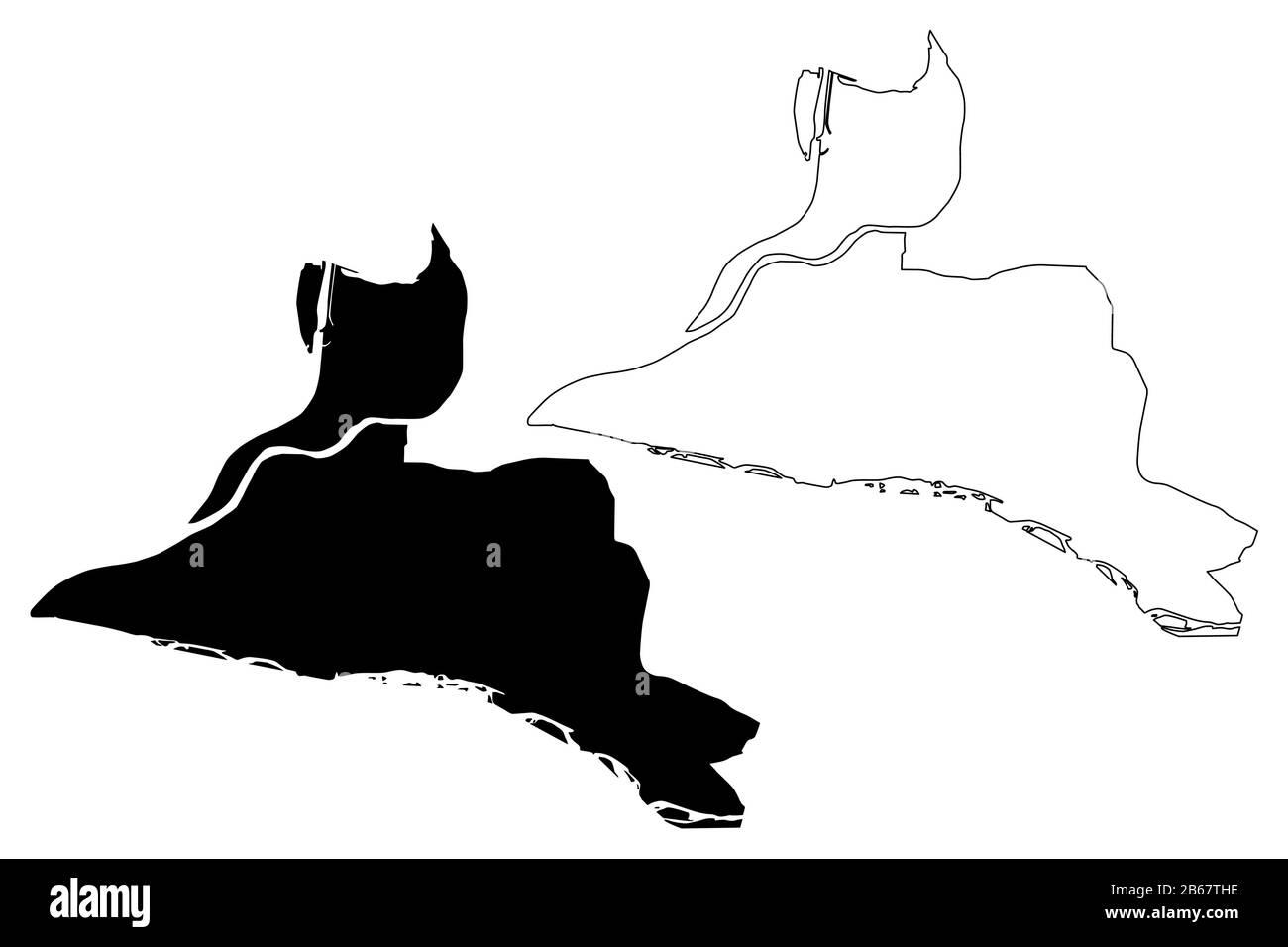 Avignon City (République française, France) illustration vectorielle de carte, esquisse de griffonnage carte de la ville d'Avignon Illustration de Vecteur