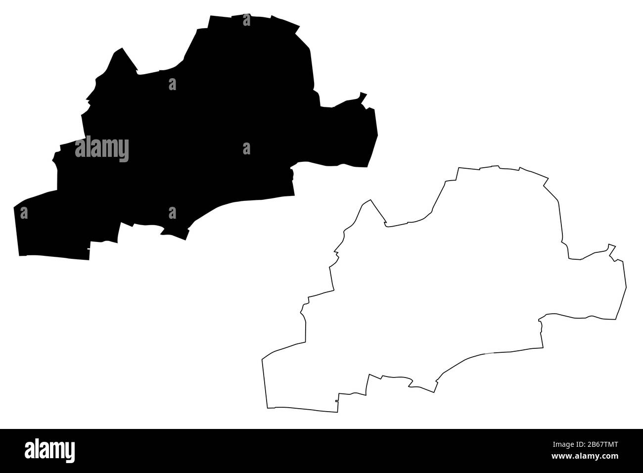 Ville de Montreuil (République française, France) illustration vectorielle cartographique, esquisse de griffonnage carte de la ville de Montreuil Illustration de Vecteur