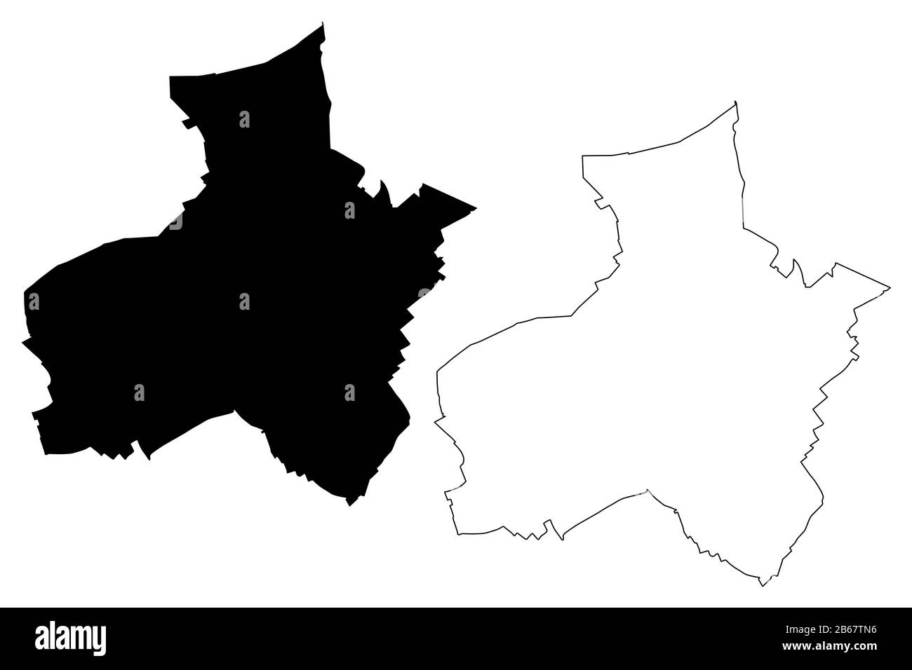 Mulhouse City (République française, France) illustration vectorielle de carte, esquisse de griffonnage City of Mulhouse map Illustration de Vecteur