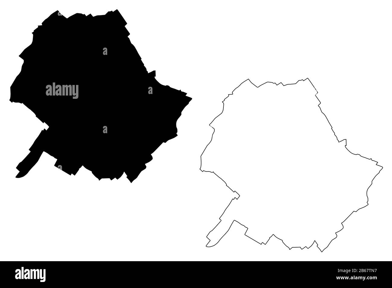 Roubaix City (République française, France) illustration vectorielle de carte, esquisse de gribouille carte de Roubaix Illustration de Vecteur