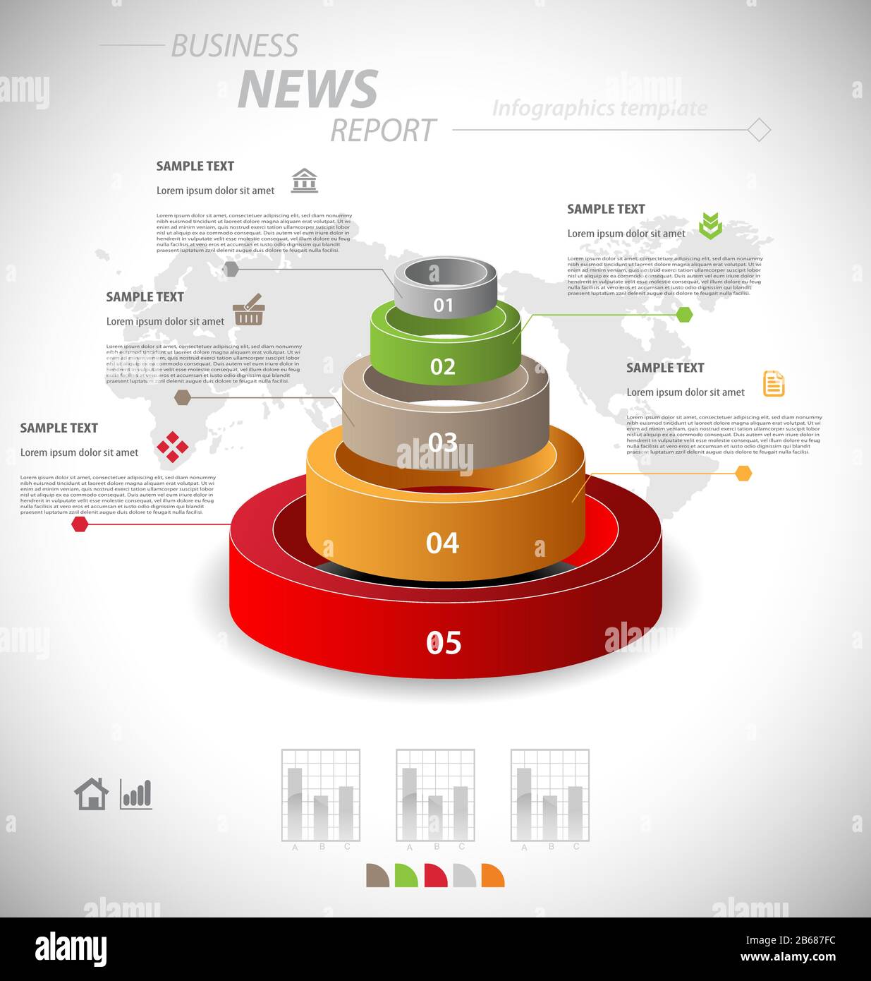 Infographie entreprise modèle pour la communication de données interactive Illustration de Vecteur
