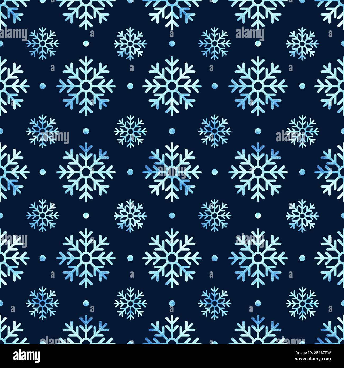 motif sans couture avec flocons de neige aquarelle Banque D'Images