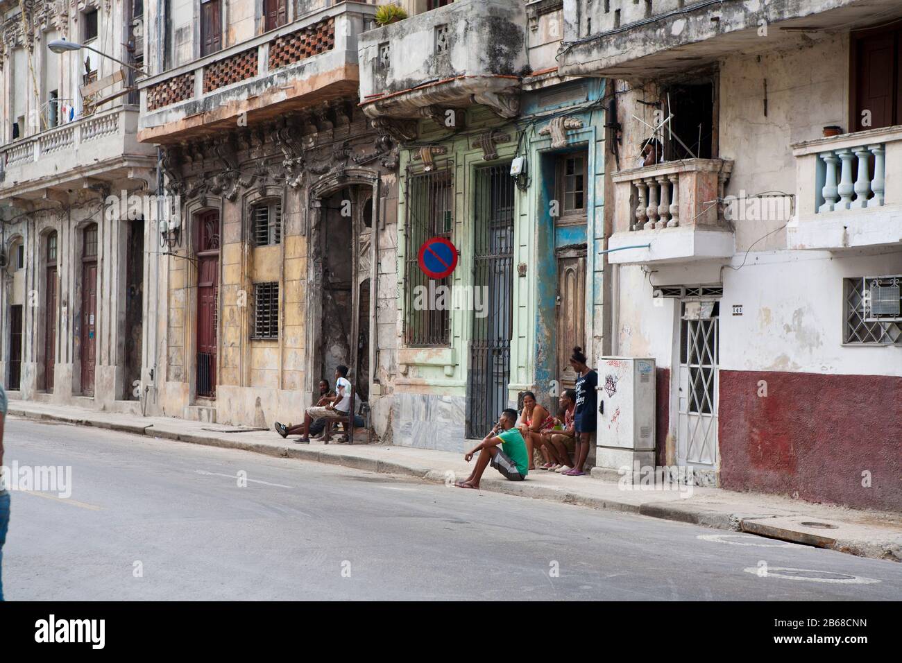 Scène de rue typique à La Havane Cuba Banque D'Images