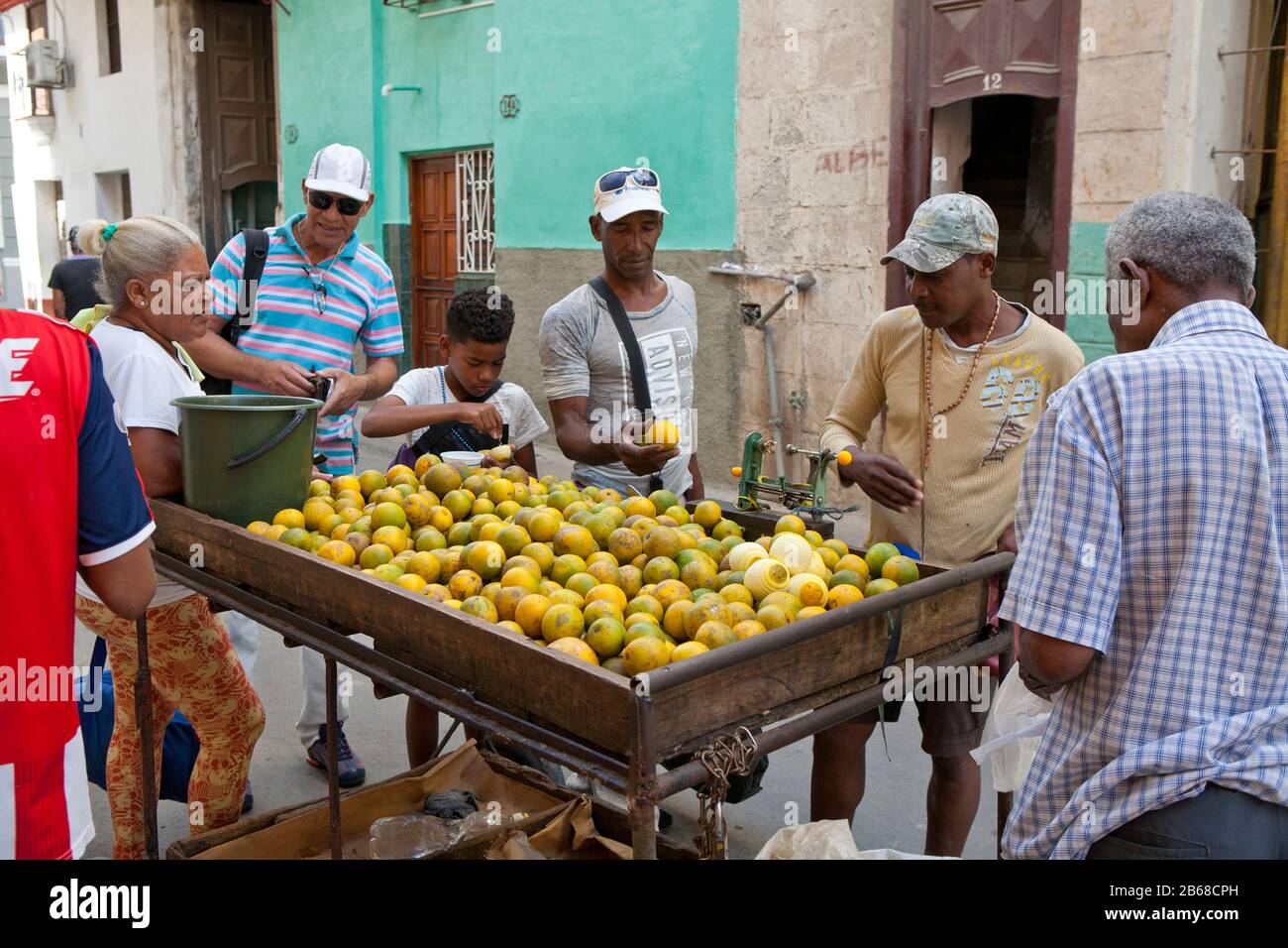 Marché de vente de jus de citron frais à la Havane Cuba Banque D'Images