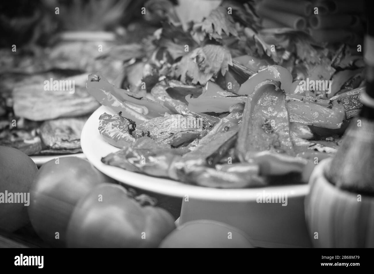 vue rapprochée des poivrons grillés Banque D'Images