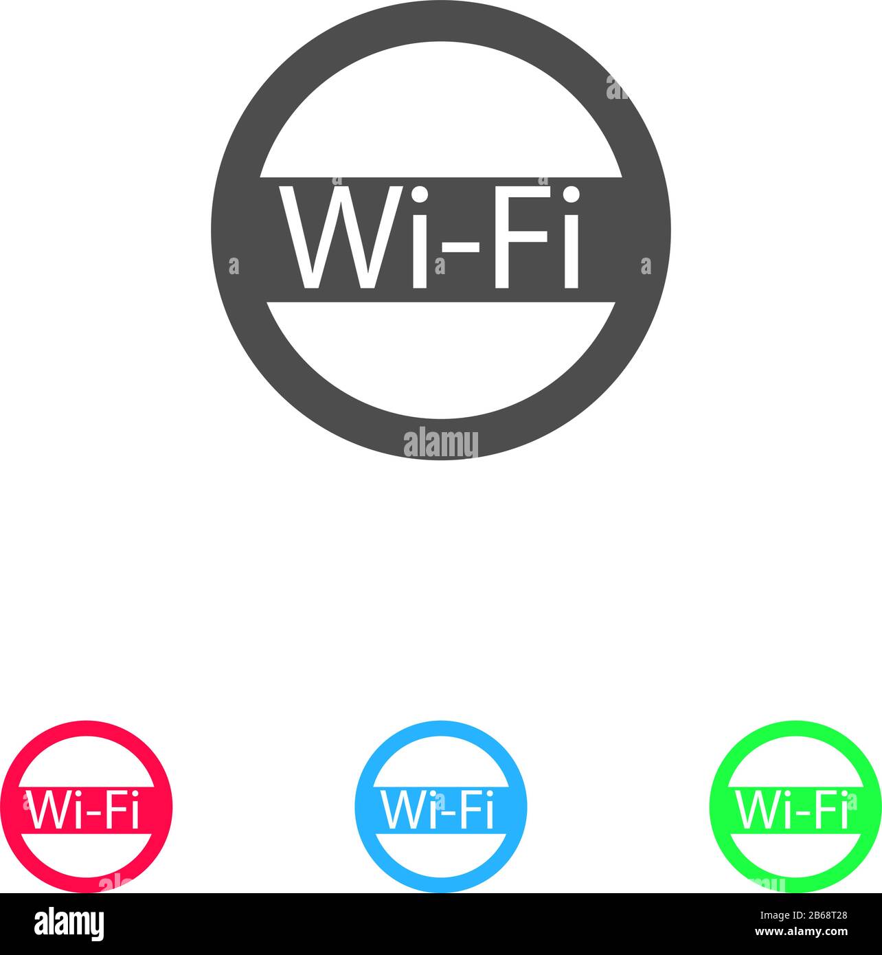 Icône Wi-Fi à plat. Pictogramme de couleur sur fond blanc. Symbole d'illustration vectorielle et icônes bonus Illustration de Vecteur