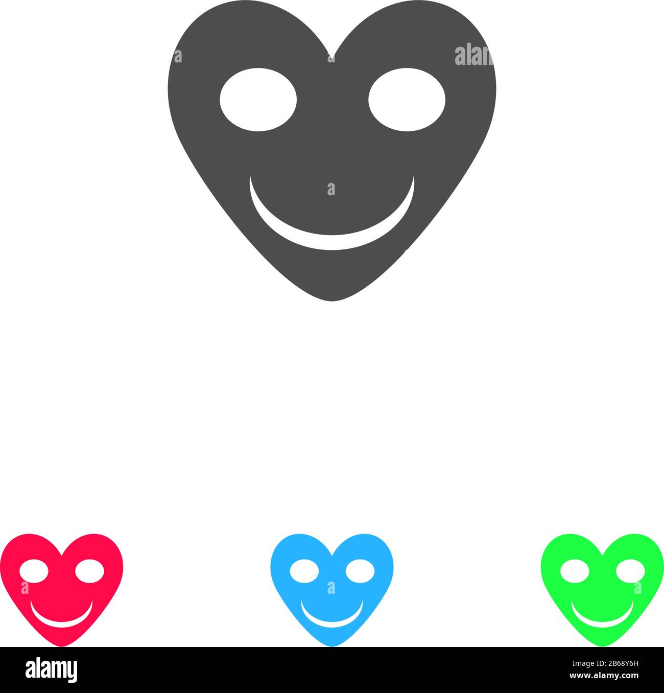 Icône de coeur souriant plat. Pictogramme de couleur sur fond blanc. Symbole d'illustration vectorielle et icônes bonus Illustration de Vecteur