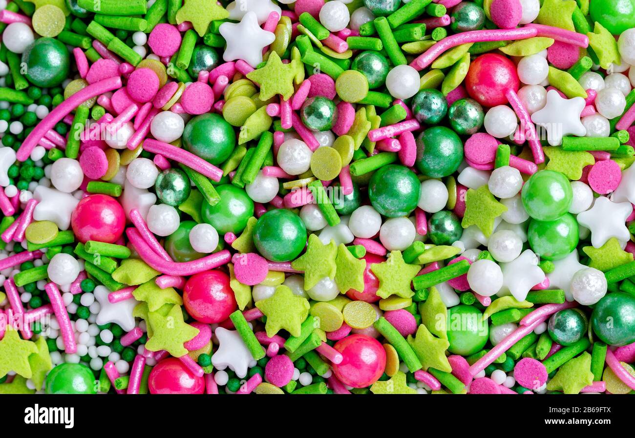 Arrière-plan pois saupoudrés de sucre multicolores, décoration pour gâteau et bekery Banque D'Images