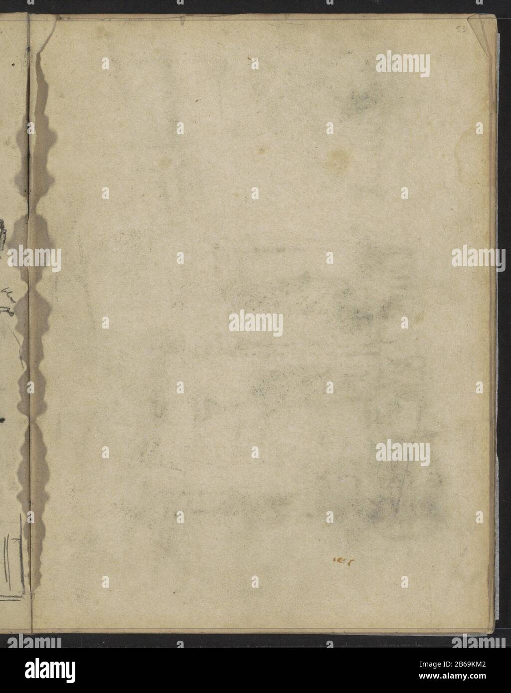 Abkhazes du krijttekening, page 52 Page 53 d'un croquis avec 40 bladen. Fabricant : artiste: William Witsenplein Dating: CA. 1886 - ca. 1891 Caractéristiques physiques: Abkhaze A craie matériel de dessin: Technique du papier: Abkhaze Banque D'Images