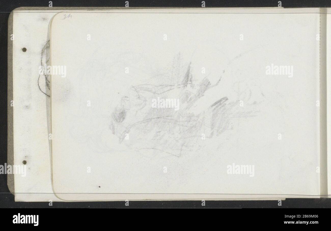 Abkhaze à un dessin abkhaze d'un type d'objet de dessin: Sketch-leaf Numéro d'objet: RP-T-1935-141-22 (V) Description: Le dessin original n'est plus présent dans l'esquisse. Feuille 22, à l'envers de sketch-LX avec 33 bladen. Fabricant : Rapporteur pour avis: Isaac Israel City manufacture: La Haye (possible) Date: 1875 - 1934 Caractéristiques physiques: Abkhaze A drawing material: Paper technique: Abkhaze Banque D'Images