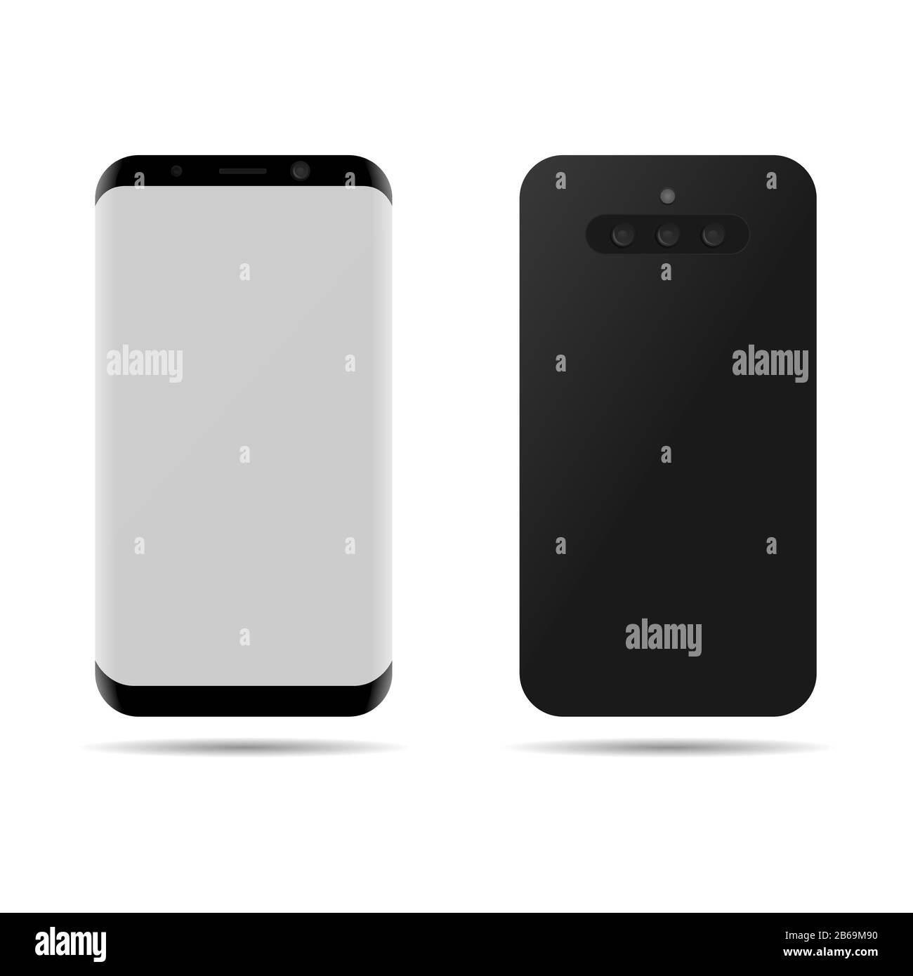 Téléphone à trois caméras Illustration de Vecteur