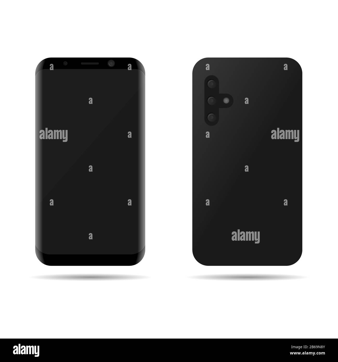 Téléphone à trois caméras Illustration de Vecteur