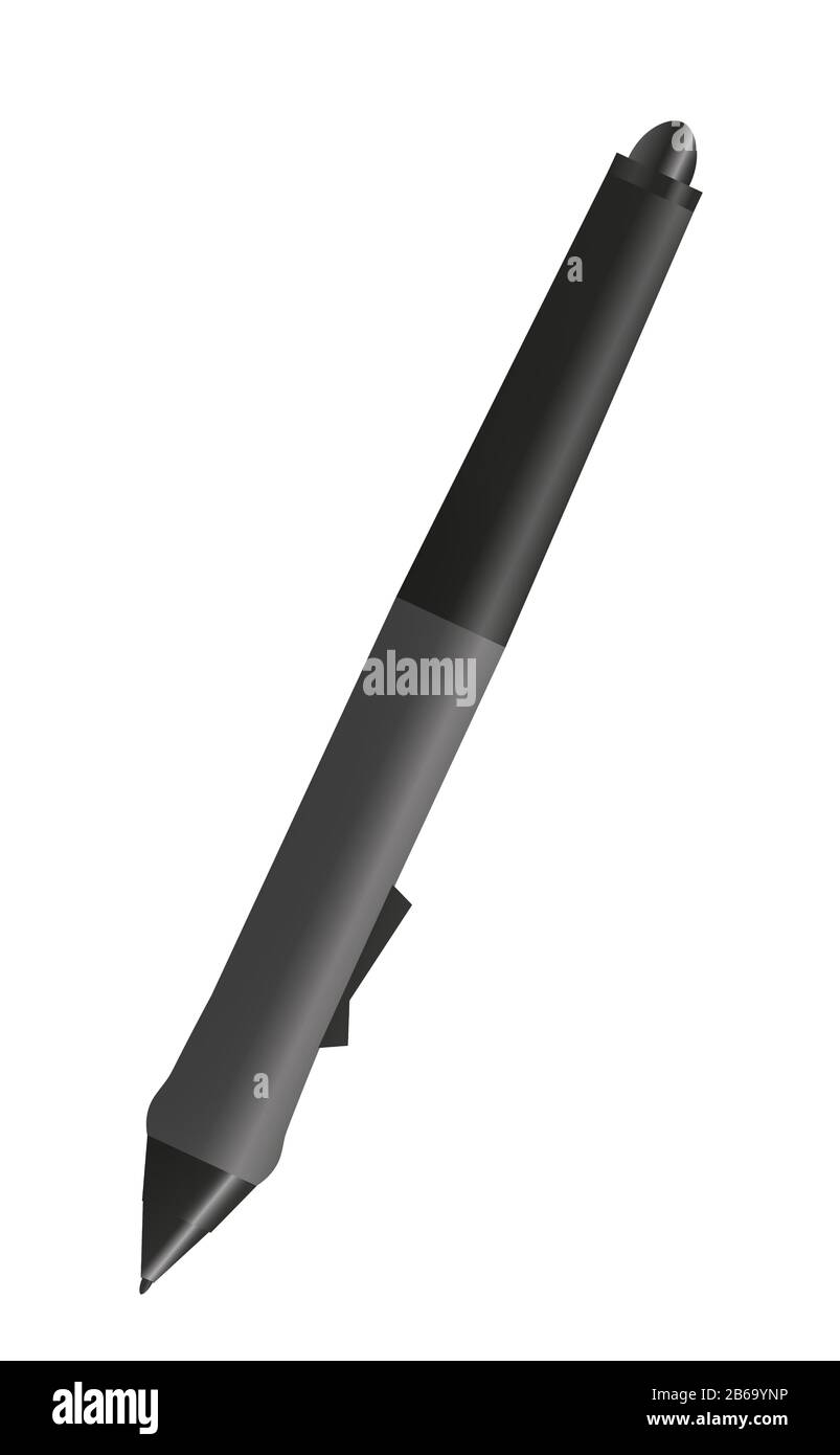 Stylet pour tablette graphique isolé sur blanc Banque D'Images