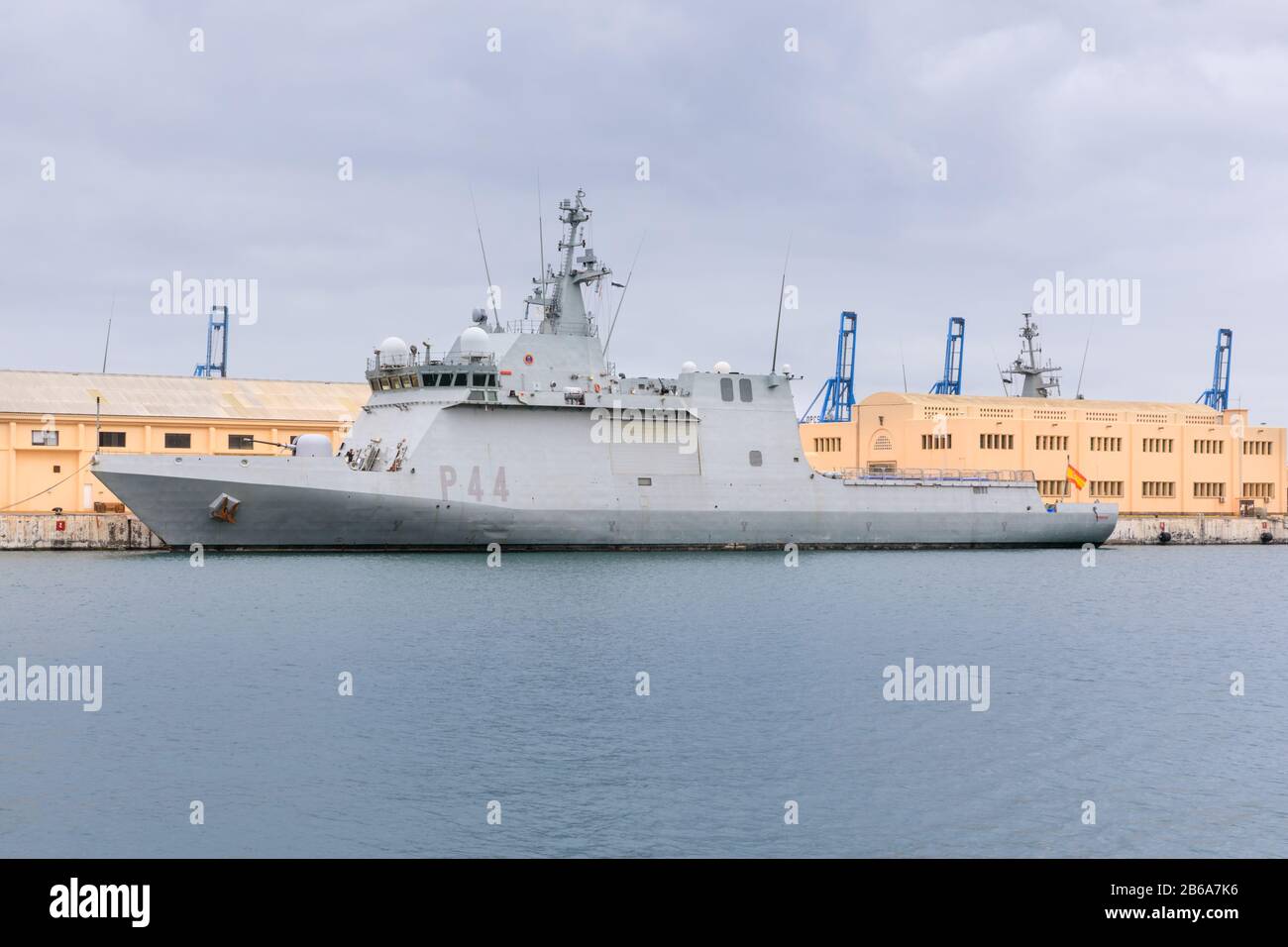 Tornade P-44 Meteoro classe BAM, marine espagnole navires de patrouille offshore navire de guerre par Navantia, Las Palmas de Gran Canaria base navale, îles Canaries Espagne Banque D'Images