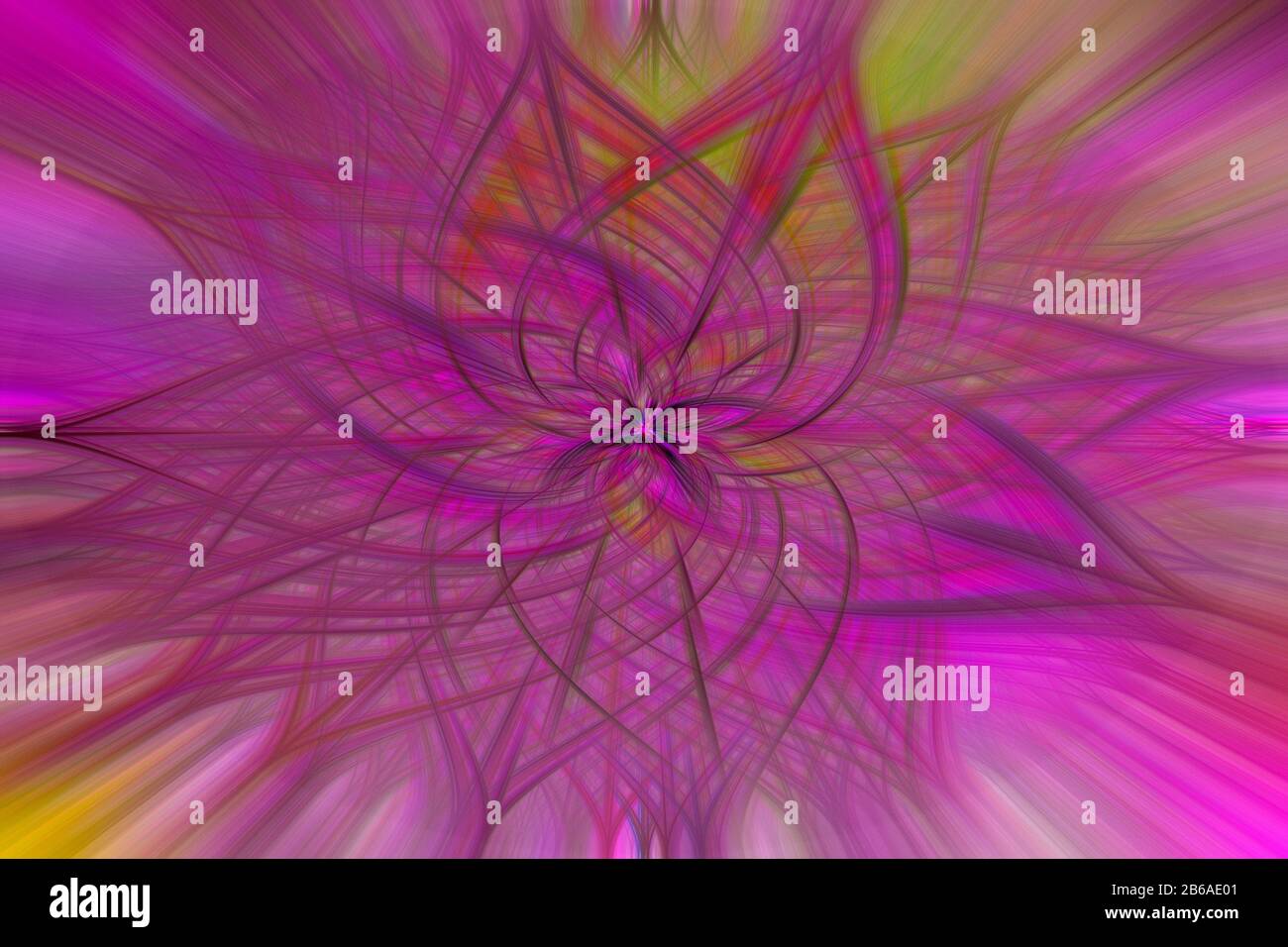 Illustration d'arrière-plan abstrait multicolore d'un design futuriste de fleurs d'art fractal généré par ordinateur. Banque D'Images