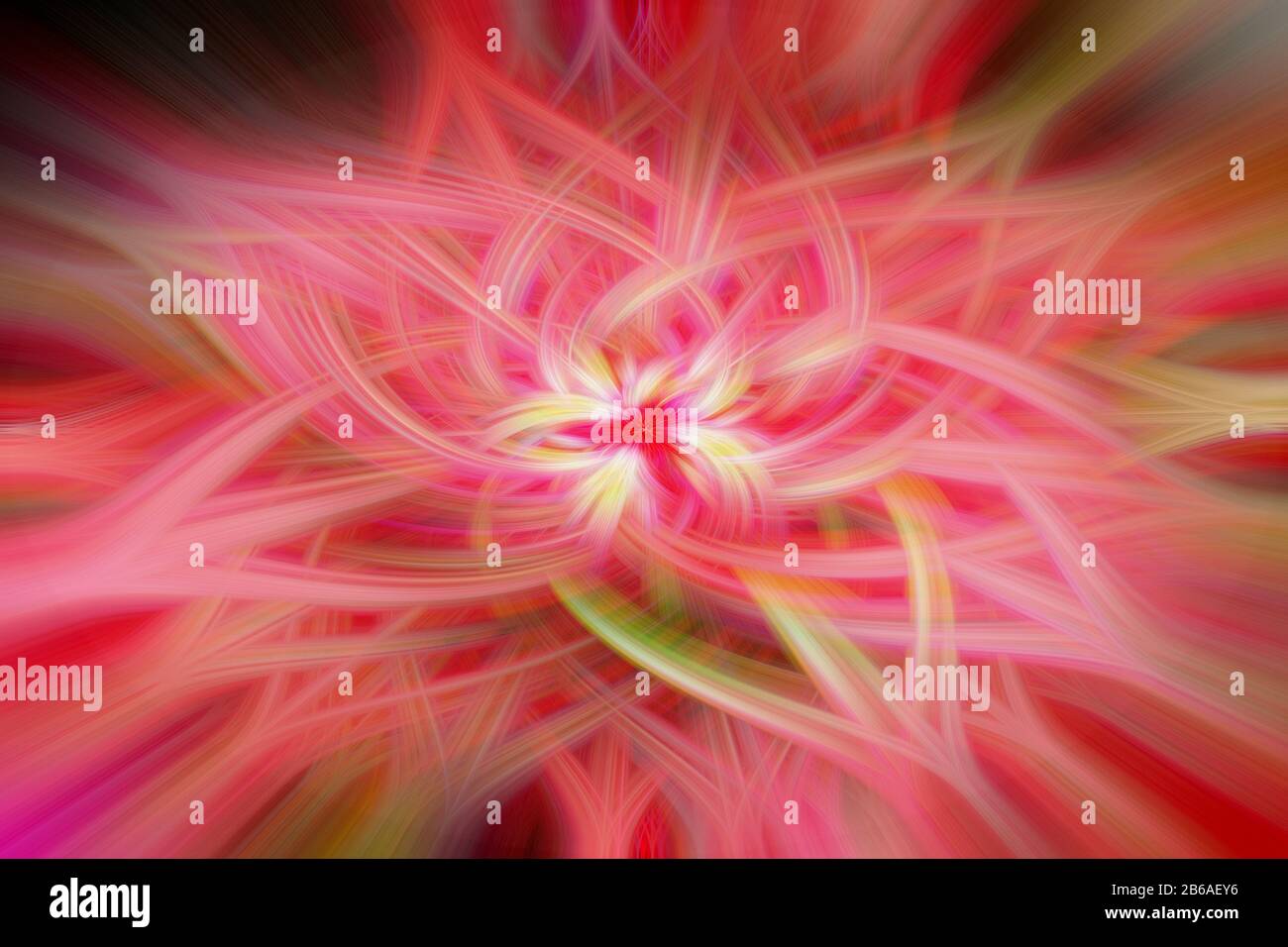 Illustration d'arrière-plan abstrait multicolore d'un design futuriste de fleurs d'art fractal généré par ordinateur. Banque D'Images