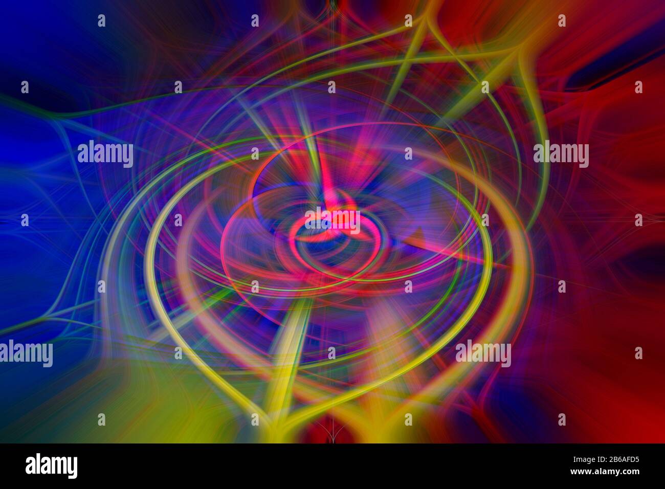 Illustration d'arrière-plan abstrait multicolore d'un design futuriste de fleurs d'art fractal généré par ordinateur. Banque D'Images