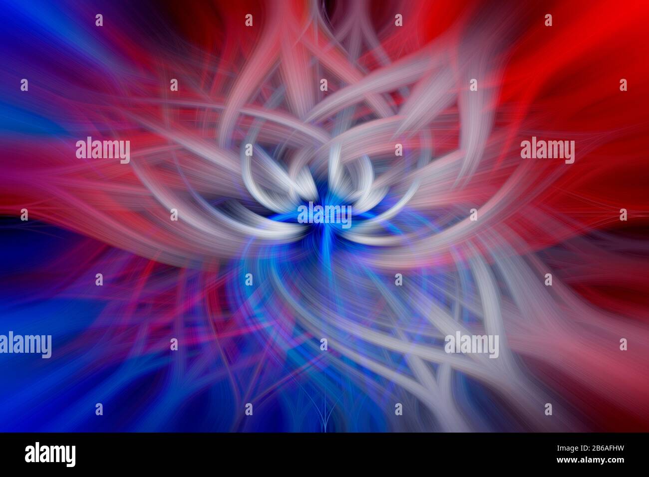 Illustration d'arrière-plan abstrait multicolore d'un design futuriste de fleurs d'art fractal généré par ordinateur. Banque D'Images