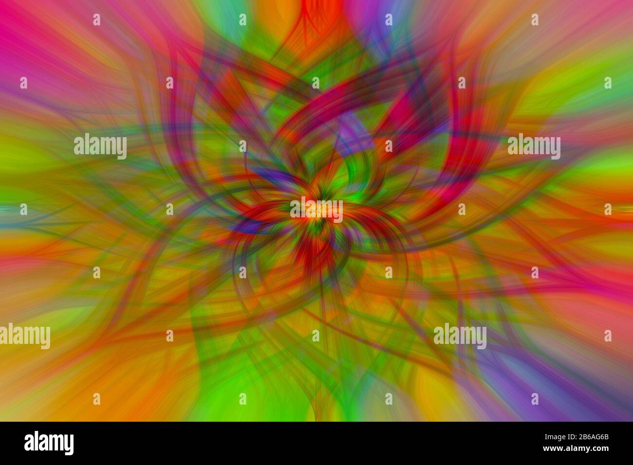 Illustration d'arrière-plan abstrait multicolore d'un design futuriste de fleurs d'art fractal généré par ordinateur. Banque D'Images