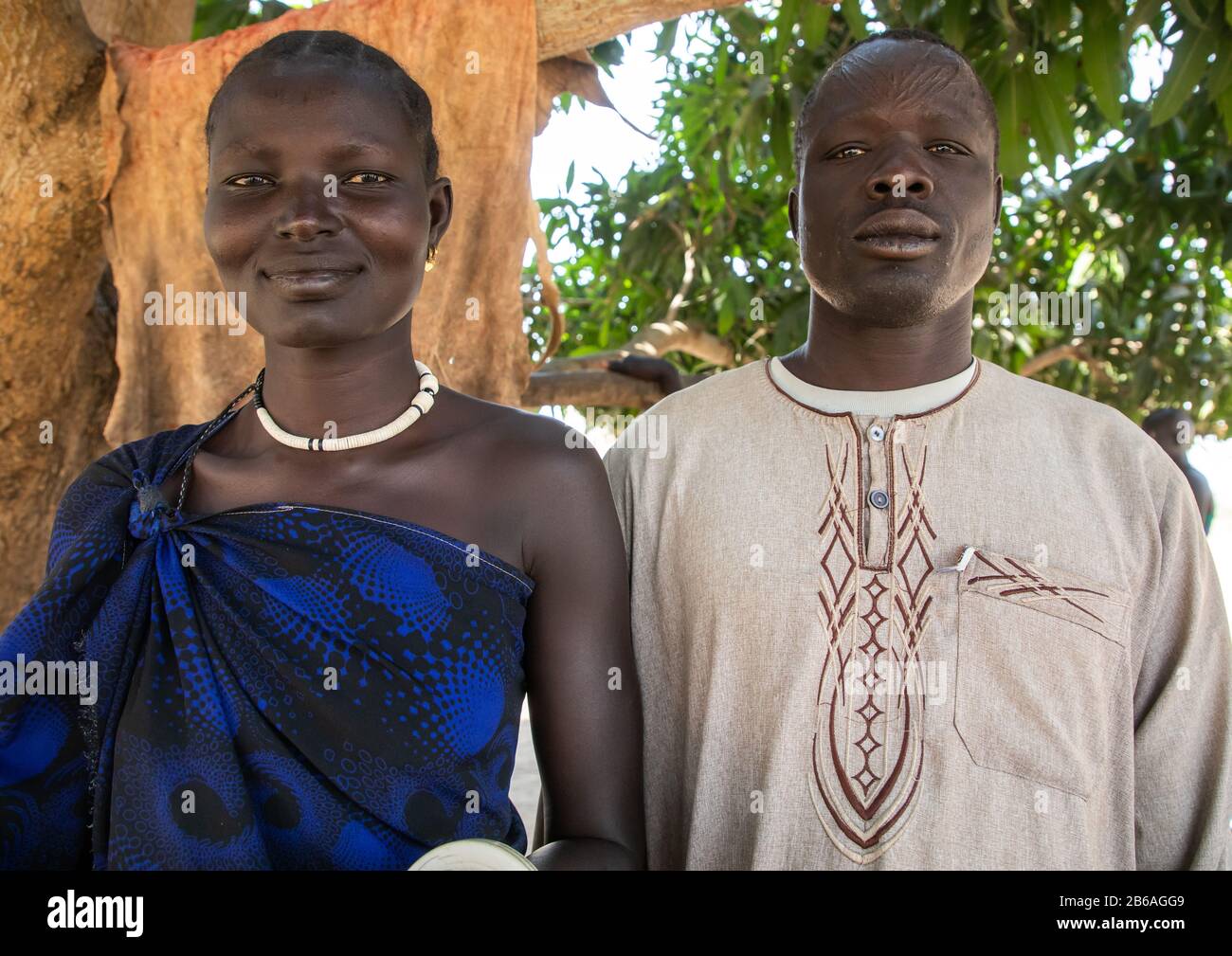 Couple De Tribu Mundari, Equatoria Central, Terekeka, Soudan Du Sud Banque D'Images