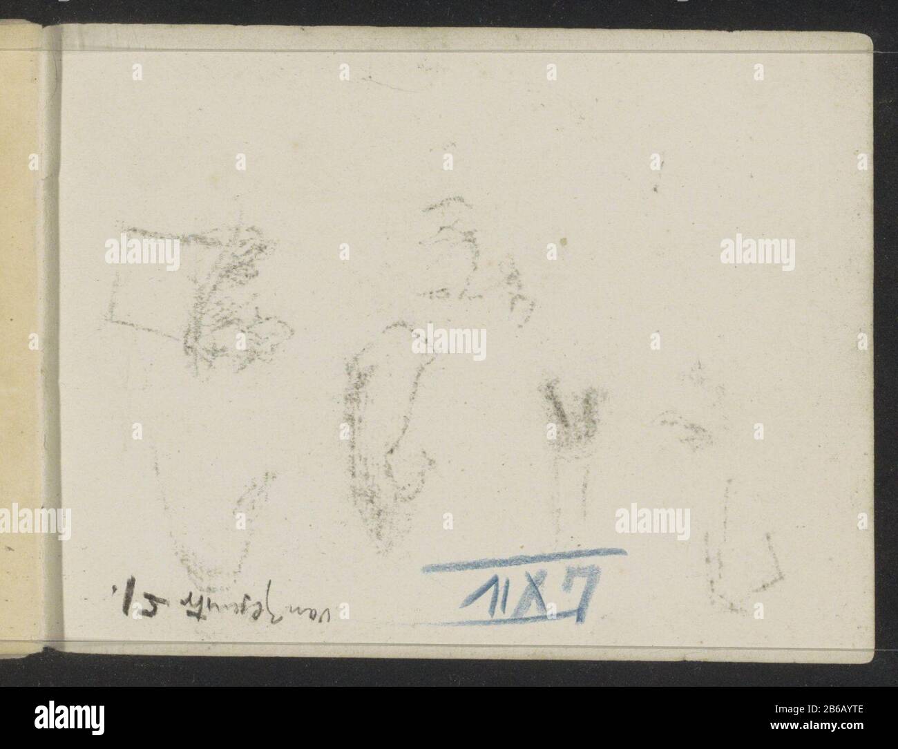 Annotation [?]: Couverture avant B, couverture arrière, de croquis LXIV 29 bladen. Fabricant : écrivain: Isaac Israel Lieu de fabrication: Amsterdam (possible) Date: CA. 1886 - 1934 Caractéristiques physiques: Matière de craie noire: Craie de papier Banque D'Images