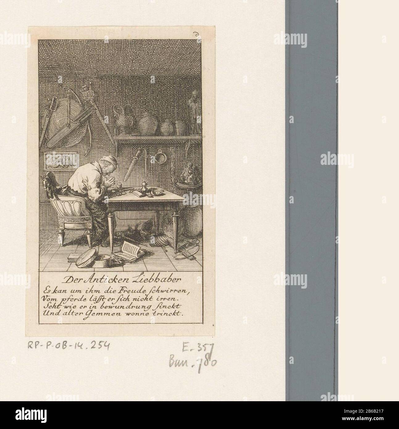Amant antique Haut droit numéroté 6. Signature dans les Duits. Fabricant : printmaker Daniel Nikolaus ChodoWie: CkiPlaats fabrication: Berlin Date: 1780 matériau: Technique du papier: Dimensions de gravure: Feuille: H 95 mm (bord de la plaque intérieure découpée) × W 58 mm (bord de la plaque intérieure découpée) Commentaires impression utilisée: Königl. Grossbr. Genealogischer Calendar auf das Jahr 1781 Lauenburg: J.G. Berenberg, [1780] . Objet: Collecte (activité de temps de loisirs) revendeur ancien Banque D'Images