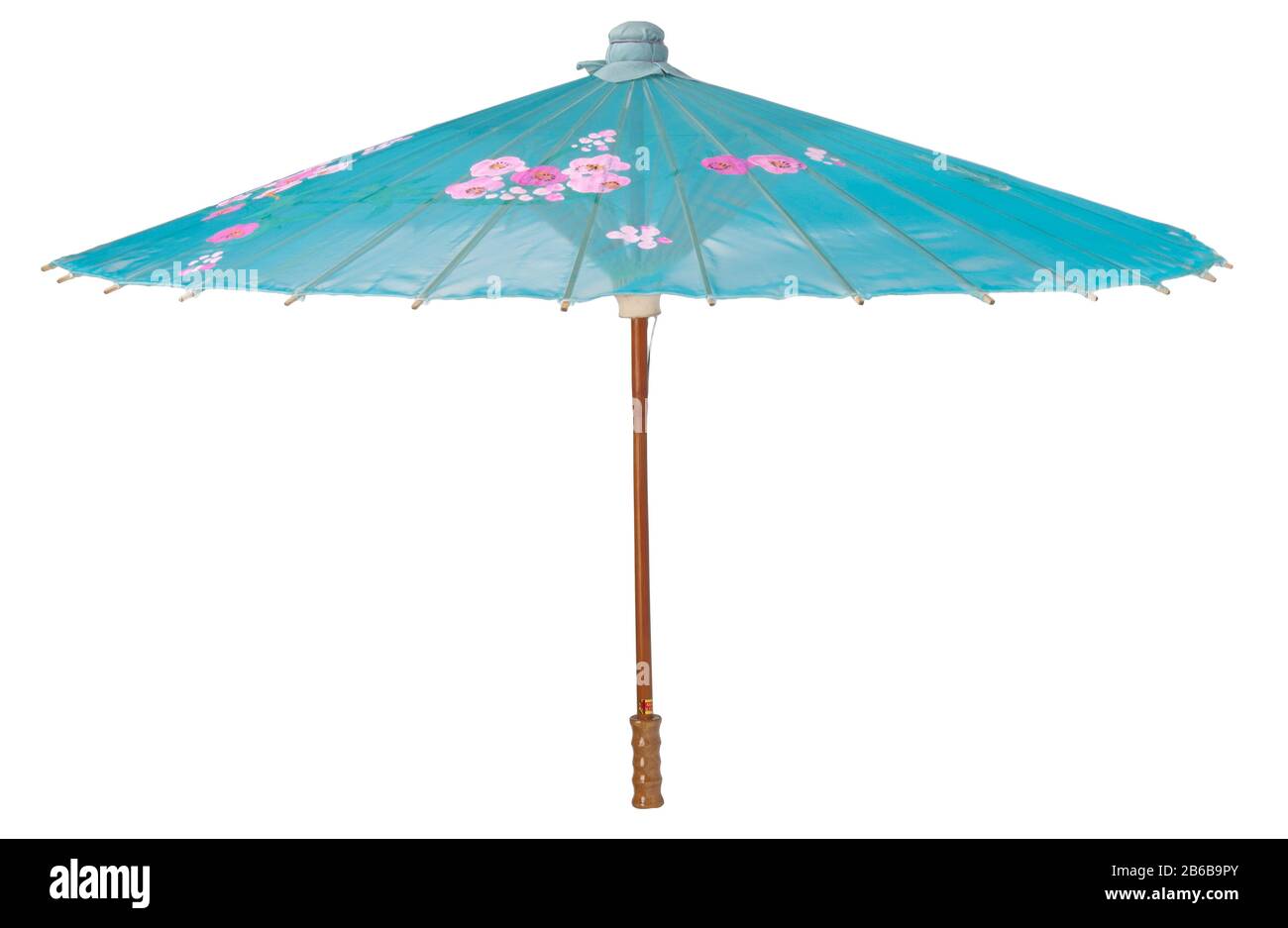 Un parasol bleu clair. Banque D'Images