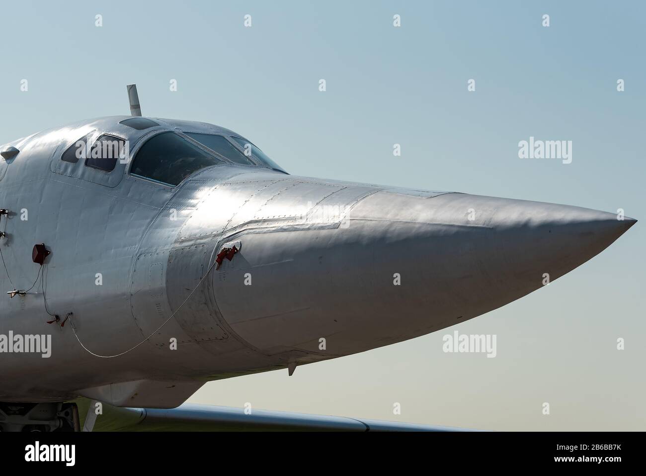 Un bombardier stratégique lourd supersonique Tupolev Tu-160 à ailes à balayage variable conçu par le Bureau de conception Tupolev en Union soviétique dans les années 1970. Banque D'Images