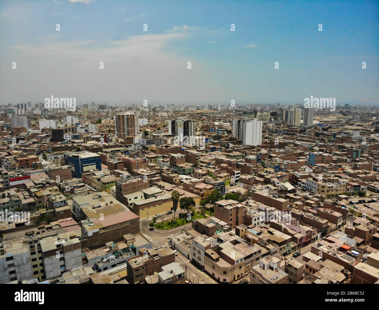 Lima, Pérou Breña un des quartiers de la capitale péruvienne, photo prise du ciel avec un drone Banque D'Images