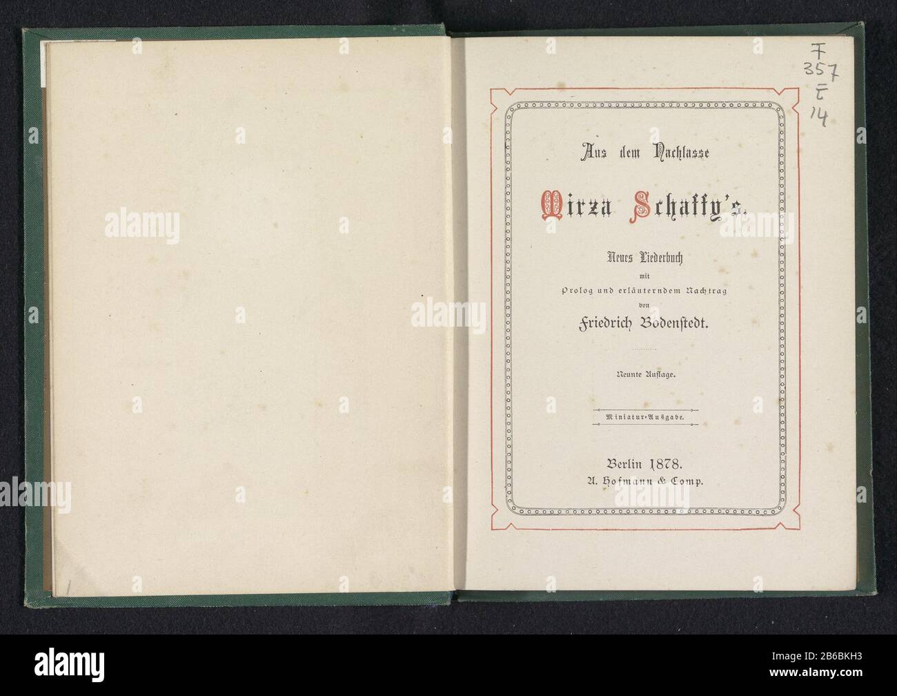 From the After Lasse Mirza Schaffy's (title on object) Aus dem Nach Lasse Mirza Schaffy (Title on object) Type d'objet: Livre Numéro d'objet: RP-F-2001-7-865Vervaardiging Dating: 1878 matériau: Carton photo paper, papier essuie-mains technique: Imprimer / albumen imprimer / couleur sur les dimensions de la coupe: H 165 mm × l 123 mm × d 22 mm Banque D'Images