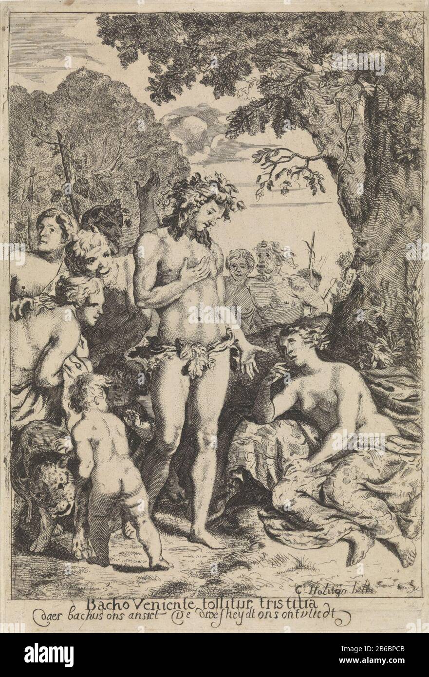 Bacchus et Ariadne, Bacchus Troost, s'éloignant de la dépression (objet titre op) Bacchus, entouré de son entourage, réconfortant Ariadne sur Naxos par Theseus est verlaten. Fabricant : printmaker Cornelis Holsteyn (propriété cotée) Lieu de fabrication: Pays du Nord Pays-Bas Date: 1628 - 1658 Caractéristiques physiques: Matière de gravure: Technique du papier: Dimensions de gravure: Bord de la plaque: H 298 mm × W 201 mm Objet: Bacchus trouve Ariadne sur Naxos Banque D'Images