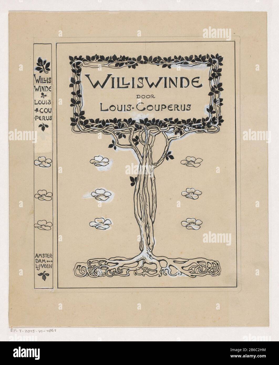 Conception de pneus pour Louis Couperus, Willis Winde, 1895 Twee ineenengstrelde Takken van een rozenstruik Banque D'Images