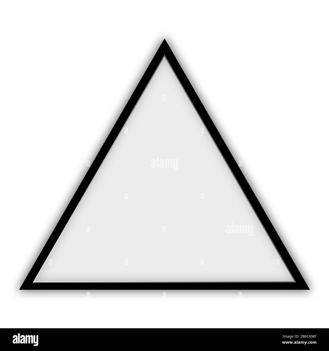 Cadre noir triangulaire sur fond blanc, concept de conception. Banque D'Images
