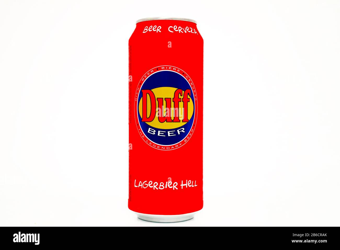 Duff Beer, la bière légendaire produite par Duff boisson GmbH Banque D'Images