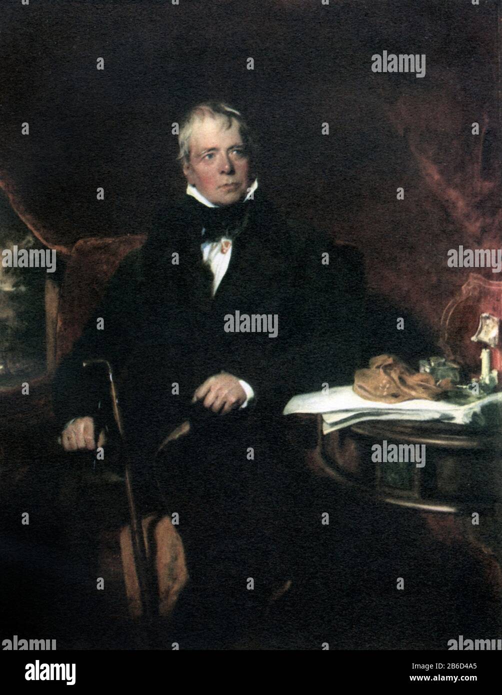Sir Walter Scott, 1st Baronet (1771-1832), c1821. Après Sir Thomas Lawrence (1769-1830). Romancier, poète, dramaturge et historien écossais. Banque D'Images