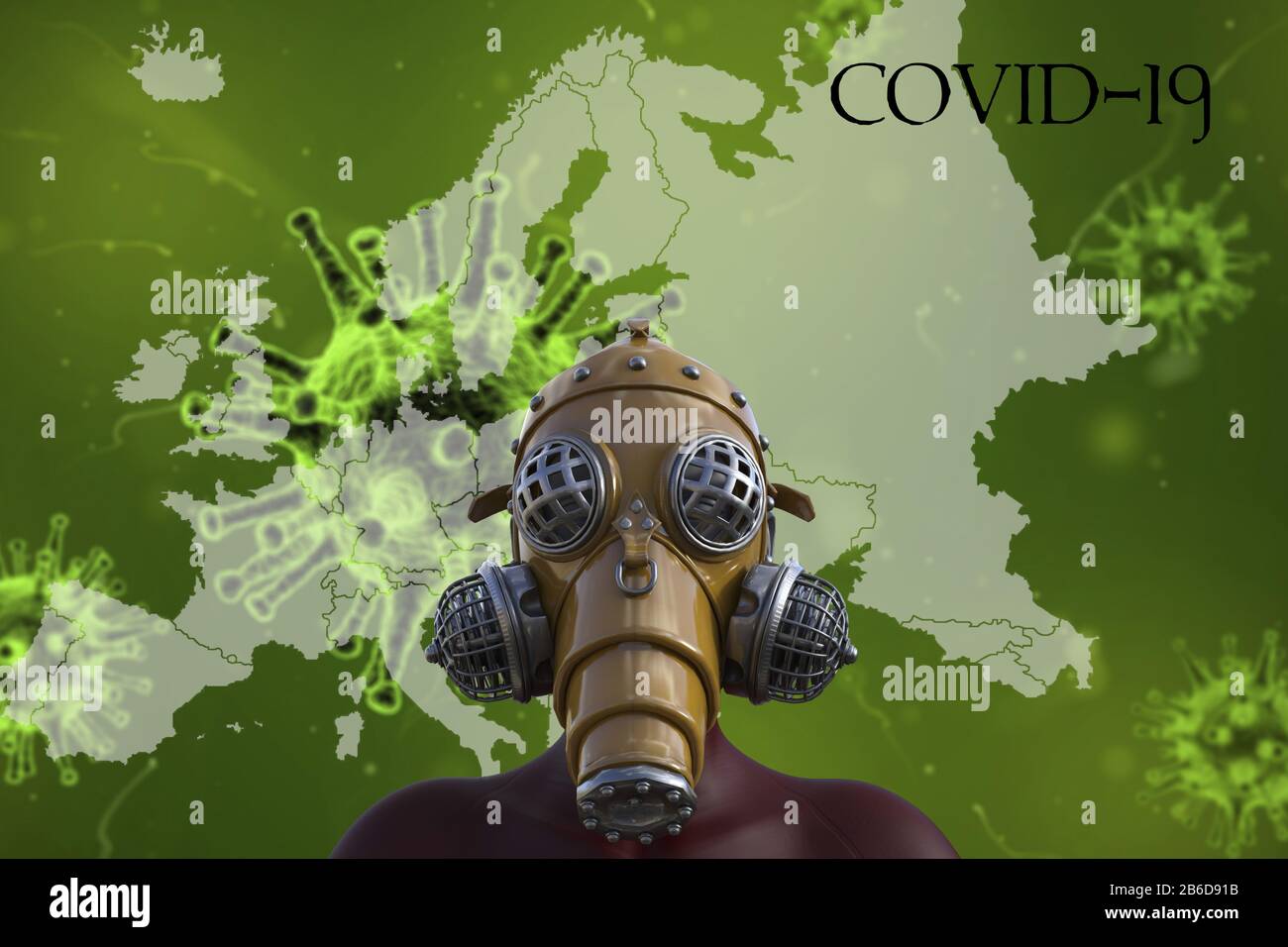 Épidémie de coronavirus en Europe : maladie de Covid-19 Banque D'Images