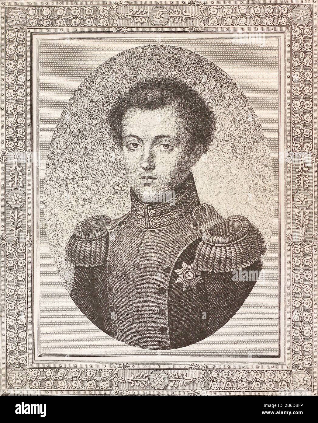 Grand-Duc Nikolai Pavlovich. Gravure du XIXe siècle. Banque D'Images