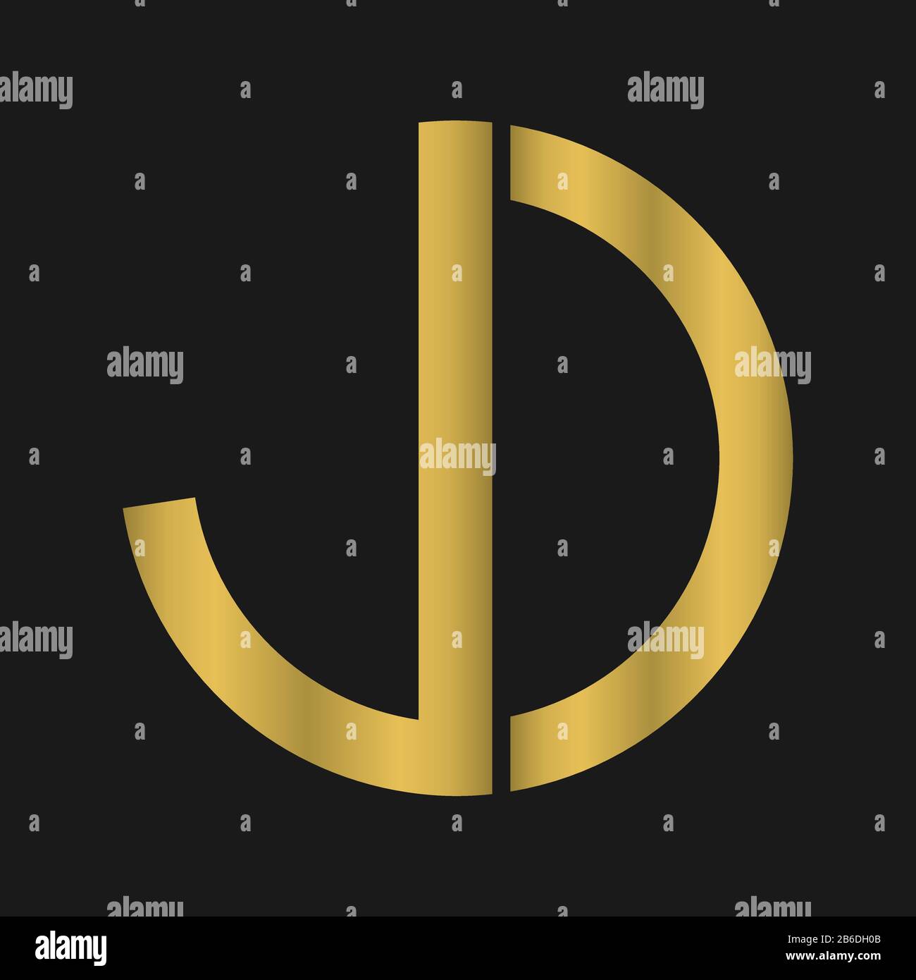J , D , JD , logo lettre DJ et logo monogramme Illustration de Vecteur