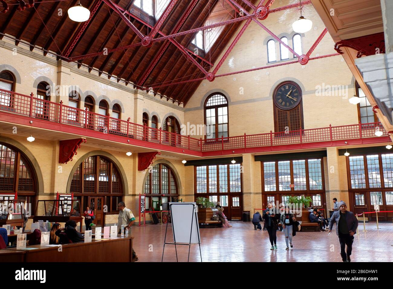 Le parcours de l'ancien terminal Central Railroad du New Jersey, alias terminal Communipaw dans Liberty State Park.Jersey City.New Jersey.USA Banque D'Images