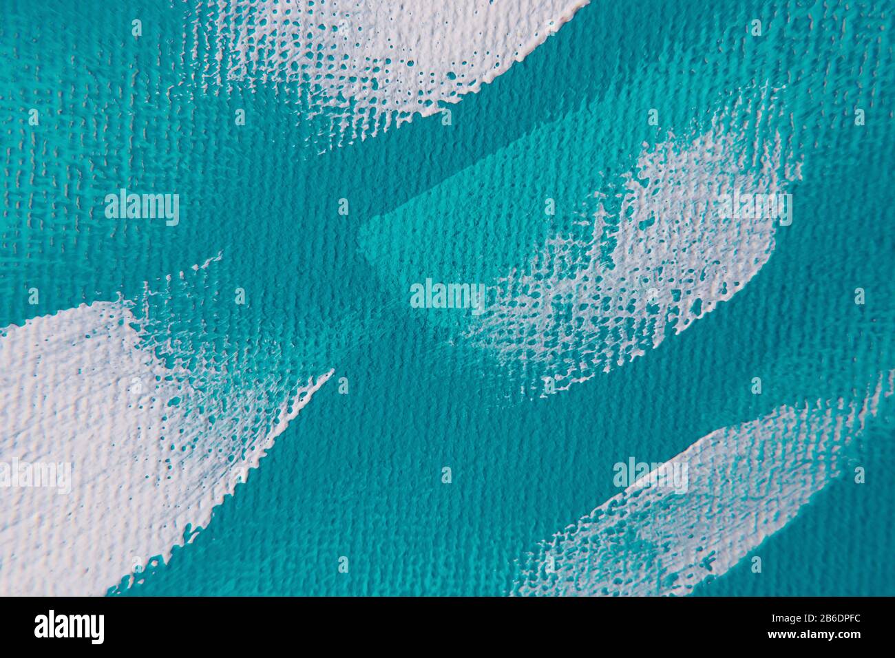 traits de peinture aléatoires abstraits sur toile de sarcelle Banque D'Images traits de peinture aléatoires abstraits sur toile de sarcelle Banque D'Images