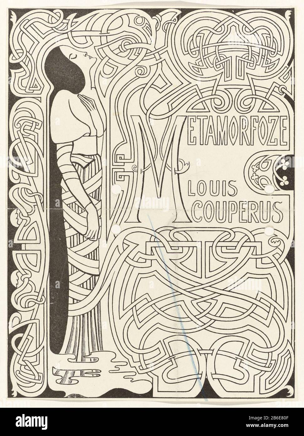 Reliure Metamorfoze RP-P-OB-48065 Fixation Metamorfoze Type d'objet : imprimer fiche texte Numéro d'article: RP-P-OB-48.065 Fabricant : printmaker Jan Toorop Date: 1868 - 1928 matériau: Papier technique: Typographie dimensions: H 204 mm × W 152 mm Banque D'Images