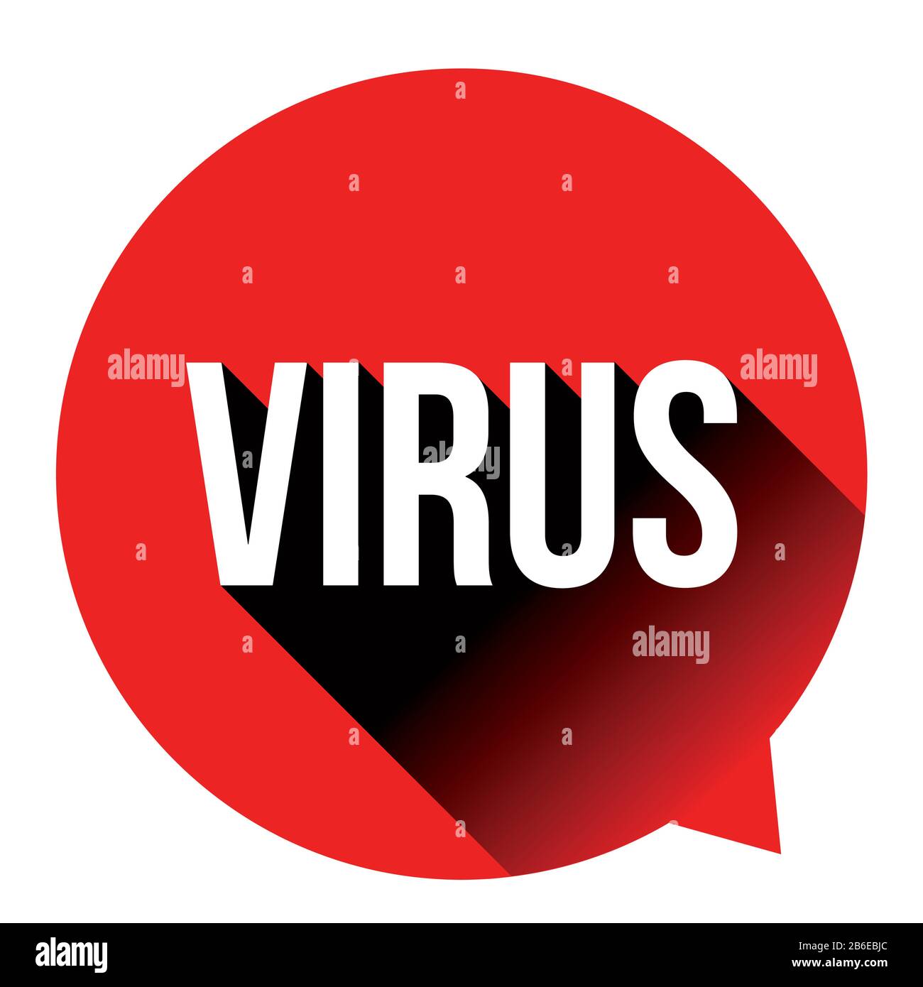 Bulle d'étiquette de signe d'avertissement de virus Illustration de Vecteur