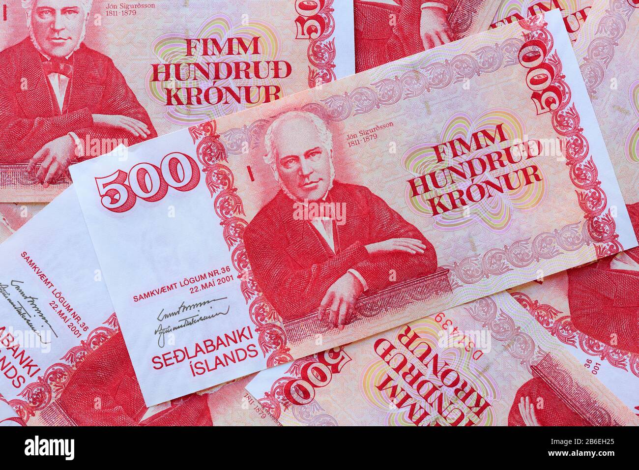 Couronne Islandaise, Monnaie Nationale D'Islande Banque D'Images